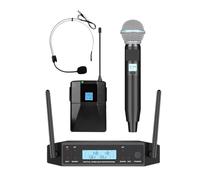 Micrófono Lavalier Inalámbrico GD1.4 UHF, Auriculares Profesionales Con Clip, Bodypack Frecuencia Ajustable 50M For Espectáculos De Fiesta CaptacióN De Sonido NíTida(Hand-head-U)