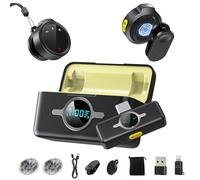 Micrófono Lavalier inalámbrico para iPhone/Android/PC, micrófono de solapa indicador LED con funda de carga de 42 horas, reducción de ruido, magnético, mini micrófono de 328 pies para grabación de
