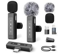 Micrófono Lavalier inalámbrico para iPhone/ordenador/Android/iPad, mini micrófono con reducción de ruido y sonido cristalino, micrófono de solapa con clip para grabación de video, entrevista al aire