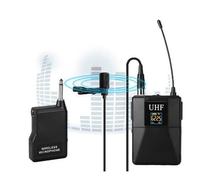 Micrófono Lavalier Inalámbrico, Sistema de Micrófono Inalámbrico UHF con Reducción de Ruido, Micrófono Ergonómico con Clip para Puesta en Escena, Formación Docente en KTV