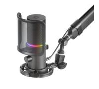 Mars Gaming MMIC-XT, Micrófono de Estudio Profesional Alta Definición 192Khz 24-bit, Brazo Omnidireccional, Soporte Antivibración, Filtro Pop Malla Metálica, Negro