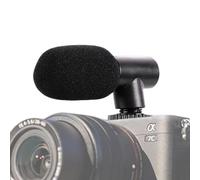 Micrófono mini vlogging - Micrófono de cámara a prueba de viento, dispositivo de grabación portátil negro | Video conferencia por computadora Entrevista Captura de audio Streaming Podcast Equipo