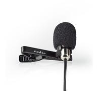 Micrófono Nedis MICCJ105BK Omnidireccional con Clip y Filtro Antirruido 3,5 mm