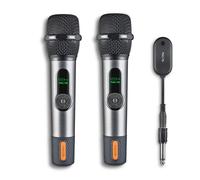 Micrófono NGS inalámbrico 2,4GHz dinámico con pantalla batería y receptor dual