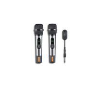 Micrófono NGS inalámbrico 2 4GHz dinámico con pantalla batería y receptor dual