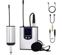 Micrófono NK NK-IG33008 lavalier inalámbrico plata y negro con adaptador de cámara