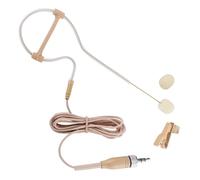 Micrófono oculto con gancho para la oreja compatible con transmisor inalámbrico Sennheiser, micrófono de condensador omnidireccional con parabrisas, ideal para conferencias, enchufe de bloqueo de 3,5