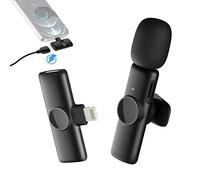 Micrófono para iPhone,Gimpro MS1(A) Omnidirectional Microphone Enchufable de 2,4 GHz iOS Teléfonos Tabletas Vídeo Transmisión Entrevistas Tiktok, Microfono-Solapa-Inalambrico-iPad