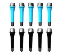 Micrófono para niños, 10 Piezas simuladas de plástico inalámbrico micrófono de Juguete Falso, apropiación de Disfraces de Juego de Juego para favores de Fiesta de cumpleaños (Negro + Azul)