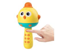 Micrófono para niños - 2 en 1 con forma de gallina, reproductor de música portátil, micrófono inalámbrico recargable con luz LED - para casa, reuniones familiares, salones y