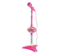 Micrófono para niños con soporte, 21 x 88 cm, micrófono de juguete ajustable, máquina de karaoke, juguete musical, luces intermitentes, efectos de sonido, juego de actuación para voces divertidas para