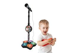 Micrófono para niños con soporte, juguete portátil para cantar al bebé, micrófono de 5 luces, juguete interactivo para niños, cable de micrófono portátil, color aleatorio