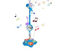 Micrófono para Niños con Soporte, Juguete Portátil para Cantar para Bebés, Micrófono Interactivo para Niños, Juguete De Karaoke Súper Genial De 5 Luces, Color del Cable Al Azar, Juego De Canto