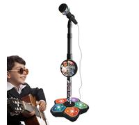 Micrófono para niños con soporte - Máquina de karaoke portátil, micrófono para bambiini de pie, karaoke para niños de pie, altura ajustable y escenario intermitentes | Canta un