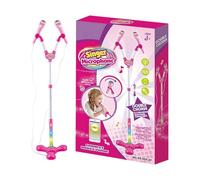 Micrófono para niños con soporte: máquina de karaoke portátil y creativa con altura ajustable y luces de escenario intermitentes, juego de micrófono para niños | Cantar juguete musical para niñas niño