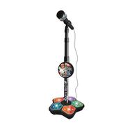 Micrófono para niños con soporte, micrófono de estrella con soporte, máquina de karaoke para niños con soporte, máquina de karaoke fácil de usar con soporte ajustable, fácil control de botones para