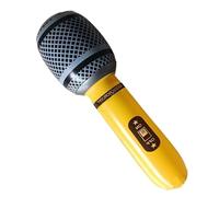 Micrófono para niños, juego de micrófonos inflables, varios colores, accesorios para micrófonos inflables, decoración ligera de actividades de canto para conciertos musicales (35 cm)