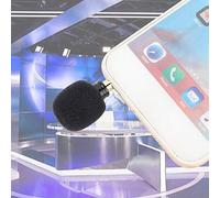 Micrófono para Teléfono Móvil Mini Micrófono Portátil Negro de 3,5 Mm para Grabación de Teléfonos Móviles para Conferencias Clases de Enseñanza Karaoke Guía Turística para