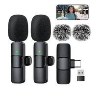 Micrófono pequeño | Micrófono con clip en el cuello, grabadora de sonido portátil de alta calidad con cancelación de ruido para podcasting, entrevistas, estudio de vlogging, creación de contenido