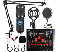 Micrófono Podcast, Mesa de Mezclas con Diseño En Forma de Corazón Micrófono BM800, Adecuado para Jugadores y Mezcladores DJ Multifuncionales, Muy Adecuado para Transmisión En Vivo,YouTube, Gaming