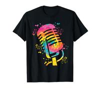 Micrófono Poesía Slam Podcast Colorsplash Cantante Camiseta gráfica económica