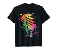 Micrófono Poesía Slam Podcast Colorsplash Cantante Camiseta gráfica económica