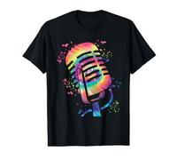 Micrófono Poesía Slam Podcast Colorsplash Cantante Camiseta gráfica económica