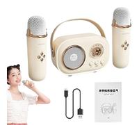 micrófono portátil del altavoz del karaoke, micrófono inalámbrico del karaoke con el altavoz | Pequeño Karaoke Con Dos Micrófonos,Micrófonos para cantar portátiles con cable de carga Entretenimiento e