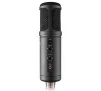 Micrófono Power Dynamics PCM120 USB cardioide con control volumen y luz azul