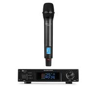 Power Dynamics PD210 - Sistema de micrófono de Mano inalámbrico UHF True Diversity, 160 Canales, Montaje Rack, Pantalla LCD, Salida XLR, sin interferencias, para presentaciones, discursos y Eventos.
