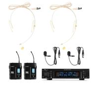 Micrófono Power Dynamics PD220B UHF dual con receptor y 2 bodypacks