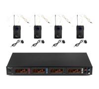 Micrófono Power Dynamics PD504B inalámbrico UHF con 4 bodypacks y receptor