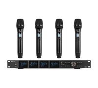Micrófono Power Dynamics PD524 inalámbrico UHF con 4 canales y receptor
