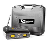 Power Dynamics PD781 2 Micrófonos inalámbrico de 8 Canales UHF con indicador LCD, Receptor con Doble Antena en la Parte Posterior, Preparado para instalación en Racks de 19", Ideal para Voz