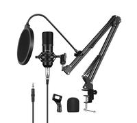 Micrófono Puluz PU612B USB unidireccional con filtro antipop y accesorios