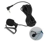 Micrófono Radio Coche 3,5 mm, Micrófono Externo Compatible con Sony Kenwood Alpine JVC Y Pioneer, Cable de 3m, Conector Angular de 3,5 mm, Micrófono para Autorradio Navegación Bluetooth Estéreo