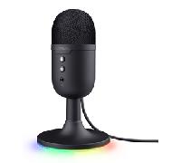 MICROFONO TRUST GXT 234 YUNIX NEGRO USB CABLE 180cm RGB SALIDA AURICULARES BOTON MUTE 25372