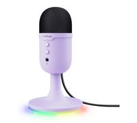 Micrófono Trust GXT 234 Yunix USB cardioide RGB mute salida auriculares lila