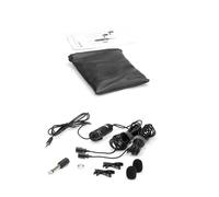 Micrófono universal de solapa de doble cabezal BY-M1DM Omnidireccional Lavalier Micrófono de doble cabezal para smartphones, grabadoras de audio, PC, etc