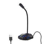 Micrófono USB de computadora para PC, portátil, cancelación de ruido con botón de silencio, indicador LED, Plug and Play, cuello de cisne de 360 grados, condensador, micrófono, transmisión, reuniones