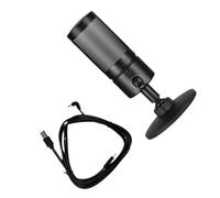 Micrófono USB de escritorio con luces de color y micrófono condensador de botón silencioso para grabar múltiples dispositivos