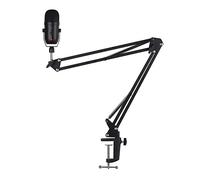 Micrófono USB dinámico con brazo de tijera ajustable, soporte de choque para transmitir chat en línea