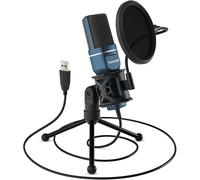 Micrófono USB mejorado, chipset de sonido profesional de 192 kHz/24 bits para una captura de sonido nítida, iluminación RGB dinámica para