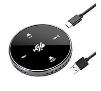 Micrófono USB mejorado para conferencias con altavoz, micrófono omnidireccional para computadora portátil con sensor táctil para silenciar/volumen, para reuniones de zoom, Skype, llamadas VoIP