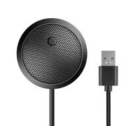 Micrófono USB para Conferencias, Micrófono para Ordenador, Botón de Silencio con Indicador LED, Micro para PC con Cancelación Ruido Grabación Voz 360°, para Reuniones/Clases Online, Plug & Play