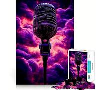 Micrófono Vintage Ahumado Rompecabezas de 1000 Piezas para Adultos Juego de lógica Corte de precisión Bordes Lisos reuniones Familiares (50x75cm)