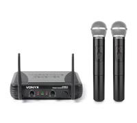 Micrófono Vonyx STWM712 inalámbrico VHF doble mano Mini-XLR diversity