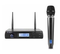 Vonyx WM61 - Micrófono de Mano inalámbrico UHF, con Receptor con Pantalla, 16 Canales, Salida balanceada, Ideal para Karaoke, conferencias, presentaciones y Eventos, 863.000-865.000MHz