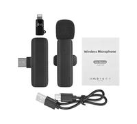 Micrófono Wiralle Lavalier Reducción de ruido profesional enchufe y reproducción de sonido transparente 20m Sin conexión de barrera para transmisión de videos de transmisión (1 receptor y 1 micrófono)