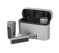 Micrófono Wireless Lavalier, Micrófono de Reducción de Ruido Tipo C, Duración de la Batería, con Estuche de Carga, para Grabación de Video, Entrevista, Podcast, Vlog, Transmisión